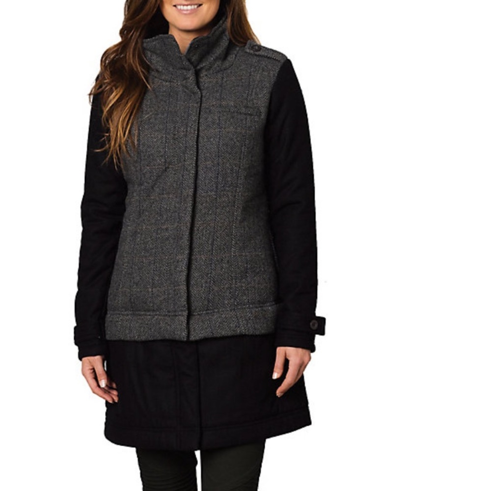 Prana caprise wool herringbone tweed jacket coat